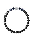 Tahitiaanse zwarte LIENS D'AMOUR zilveren armband