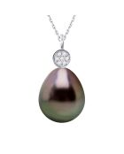 Tahiti/witte zwarte sieraden witgouden ketting
