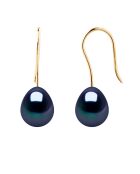 Ohrringe aus Gelbgold, schwarzer Schmuck, Tahiti
