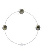 Tahiti/witte zwarte sieraden witgouden armband