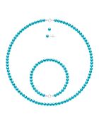 CLASSIC PEARLS set van turkooisblauw zilver
