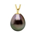 Halskette aus Gelbgold, schwarzer Schmuck, Tahiti