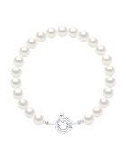 CLASSIC PEARLS natuurlijke parelwitte zilveren armband