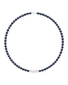 SUNNY PEARLS Halskette aus natürlichem weißem Silber