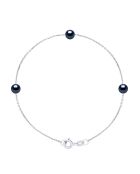 FOR EVER zwarte armband van Tahiti zilver