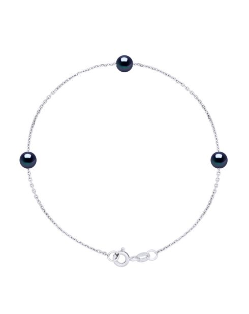 FOR EVER zwarte armband van Tahiti zilver