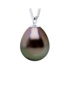 Tahiti/witte zwarte sieraden witgouden ketting