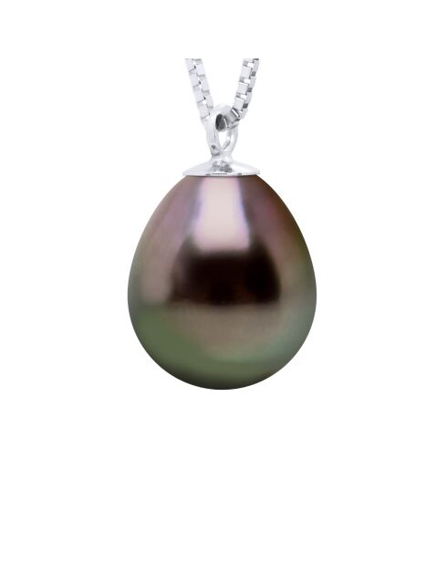 Tahiti/witte zwarte sieraden witgouden ketting