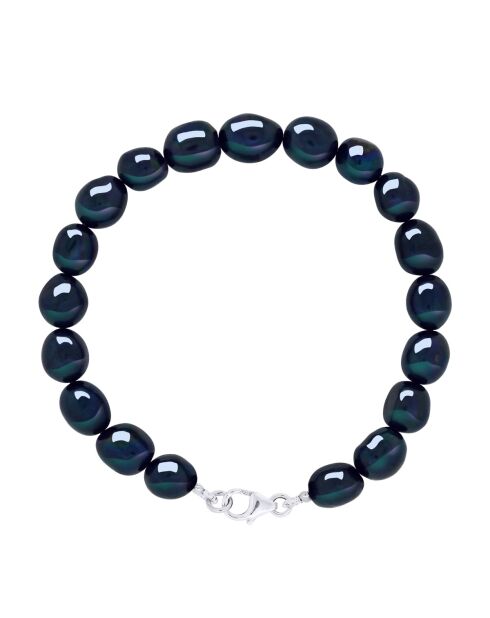 CLASSIC PEARLS zilveren armband zwart Tahiti