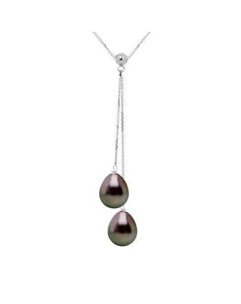 Tahiti/witte zwarte sieraden witgouden ketting
