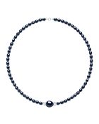 SUNNY PEARLS Silberkette schwarz Tahiti/weiß