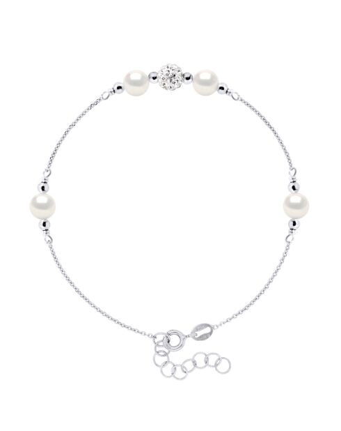 Pulsera de plata blanca natural SUNNY PEARLS