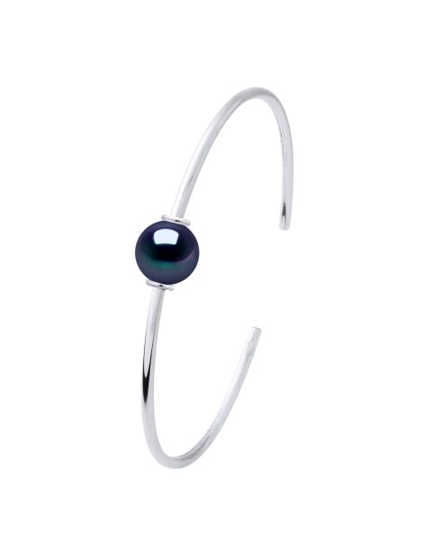 FOR EVER zwarte zilveren armband
