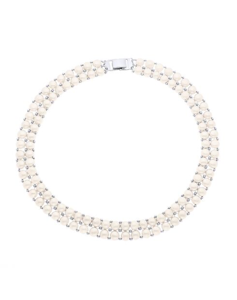 Collana in argento bianco naturale PERLISSIMA
