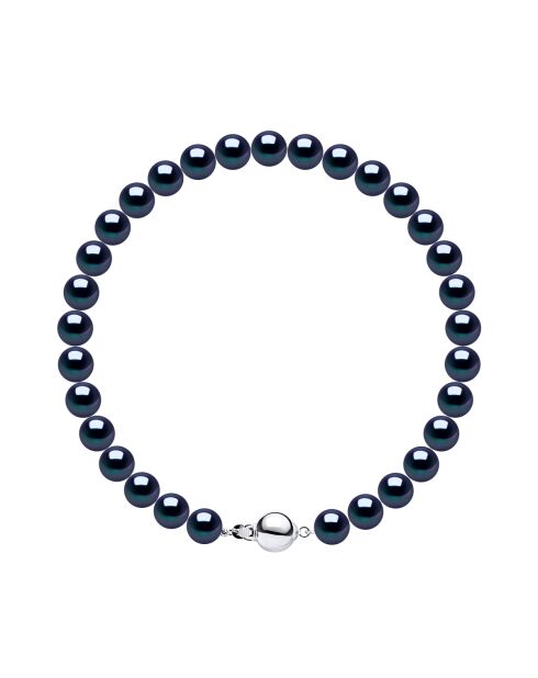 CLASSIC PEARLS zilveren armband zwart Tahiti