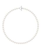 CLASSIC PEARLS natuurlijke parelwitte zilveren ketting