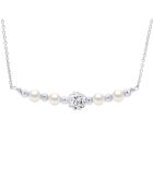 SUNNY PEARLS Halskette aus natürlichem weißem Silber
