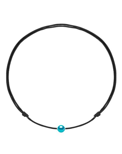 Collier en argent FREE noir/turquoise
