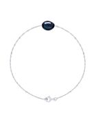 FOR EVER schwarzes Tahiti-Silberarmband