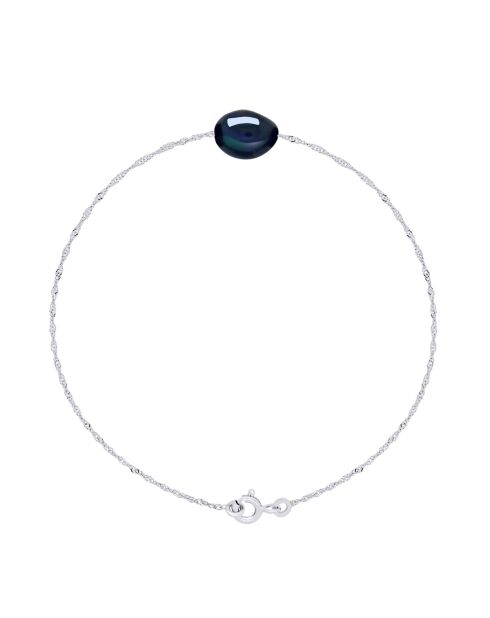 FOR EVER schwarzes Tahiti-Silberarmband