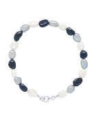 MULTICOLOUR CLASSIC PEARLS zilveren armband