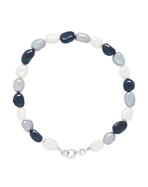 MULTICOLOUR CLASSIC PEARLS zilveren armband