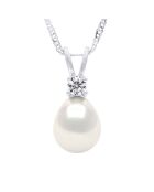 Collar de plata blanca natural FOR EVER