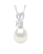 Collar de plata blanca natural FOR EVER