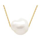 FOREVER LOVE natuurlijke parelwitte geelgouden halsketting