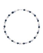 MULTICOLOR CLASSIC PEARLS Silberkette