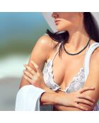 Tahiti CLASSIC PEARLS zwarte zilveren ketting