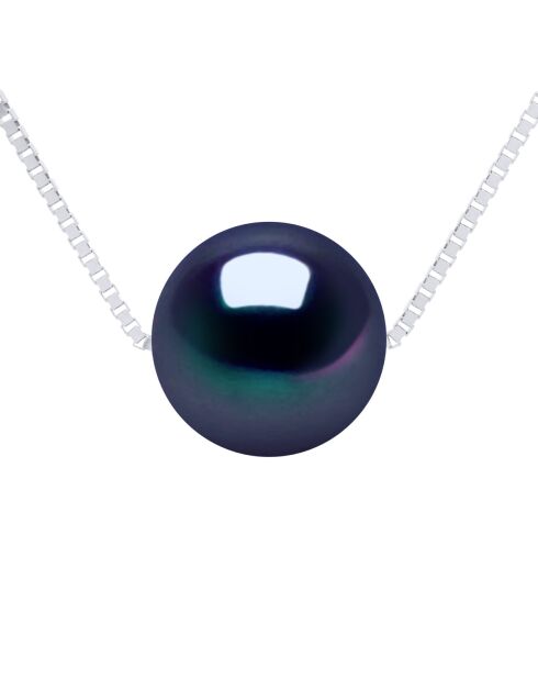 Collier en argent FOR EVER noir Tahiti