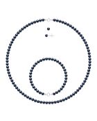 CLASSIC PEARLS zilverset zwart Tahiti