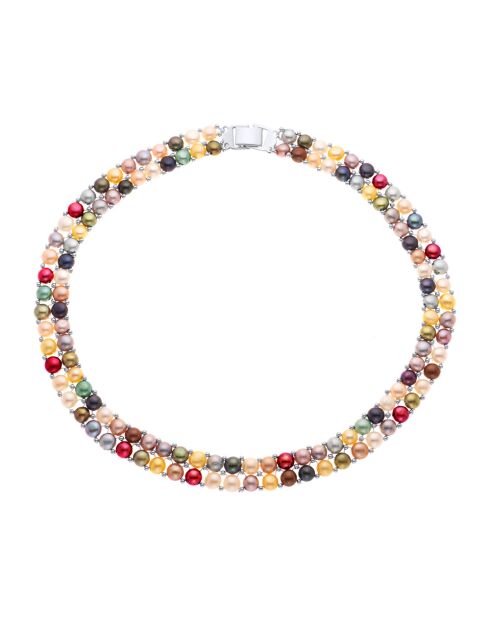 Collar PERLISSIMA de plata multicolor
