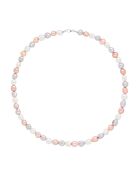 MULTICOLOR CLASSIC PEARLS zilveren halsketting