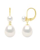 Boucles d'Oreilles en or jaune JOAILLERIE blanches naturelles