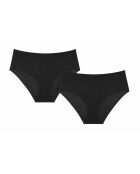 Sense Of Cotton Midi 2P zwarte slips met hoge taille, set van 2