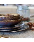 Lot 6 assiettes à dessert volcano marron - 20cm