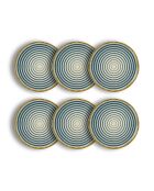 Lot de 6 assiettes plates spirale bleues - 27cm