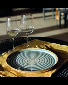 Lot de 6 assiettes plates spirale bleues - 27cm