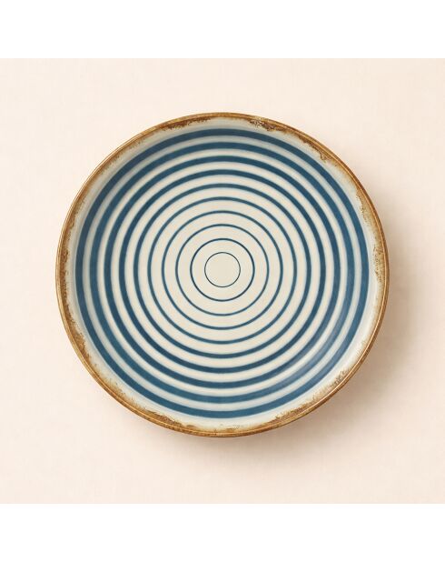 Lot de 6 assiettes plates spirale bleues - 27cm
