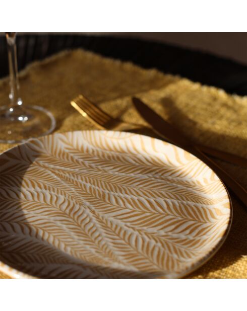 Lot 6 assiettes à dessert savane beiges - 20cm