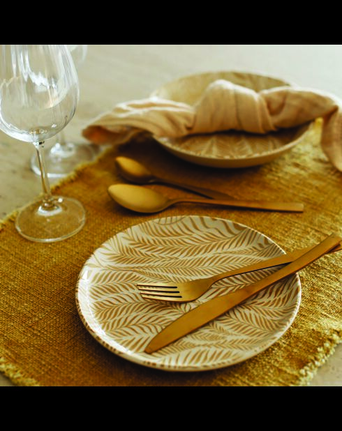 Lot 6 assiettes à dessert savane beiges - 20cm