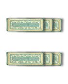 Lot de 6 assiettes rectangulaires Capria vertes - 33x12 cm