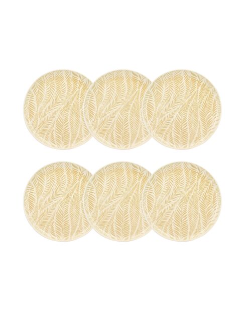 Lot de 6 assiettes plates savane beiges - 26cm