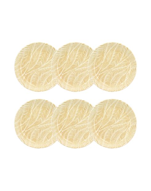 Lot de 6 assiettes creuses savane beiges - 20.5cm