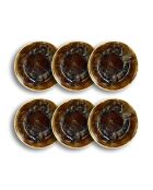 Set de 6 ensaladeras volcánicas marrones, 16 cm