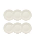 Lot de 6 assiettes plates Charlotte blanches - 26 cm