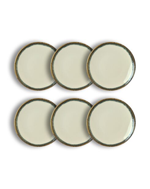 Set di 6 piatti da dessert Atom beige - 20 cm