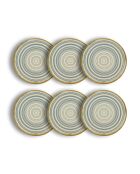 Lot de 6 assiettes à dessert spirale bleues - 21cm